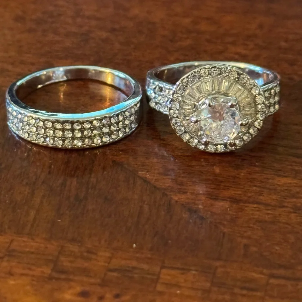 Gorgeous Large Round Cut Cubic Zirconia Wedding Engagement Bridal Rings, Sz 8